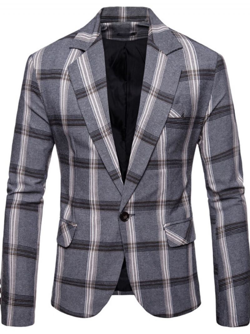 Plaid Kærv Revers Slim Leisure Blazer