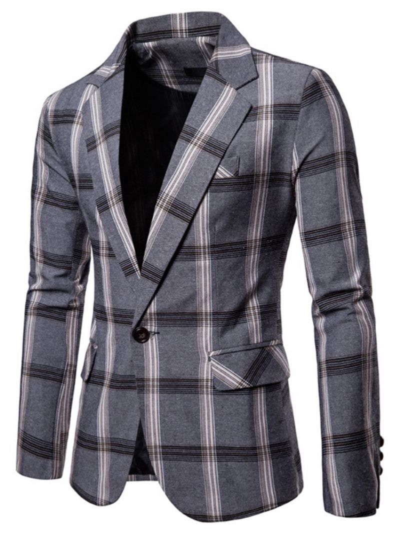 Plaid Kærv Revers Slim Leisure Blazer