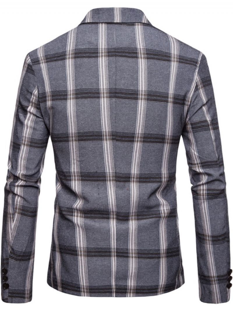 Plaid Kærv Revers Slim Leisure Blazer