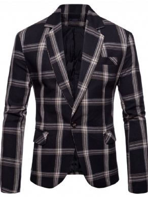 Plaid Kærv Revers Slim Leisure Blazer