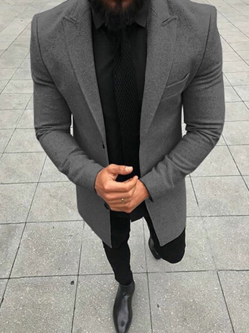 Single-Breasted Simple Plain Herre Fritidsblazer