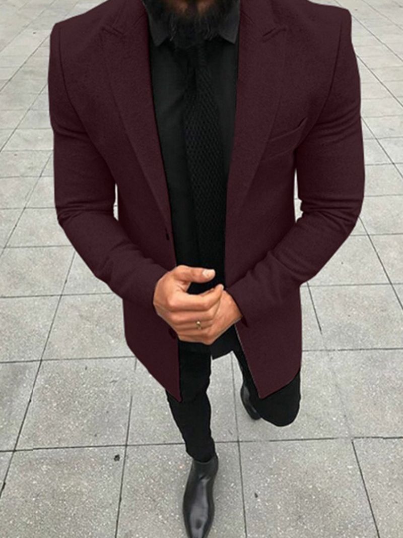 Single-Breasted Simple Plain Herre Fritidsblazer