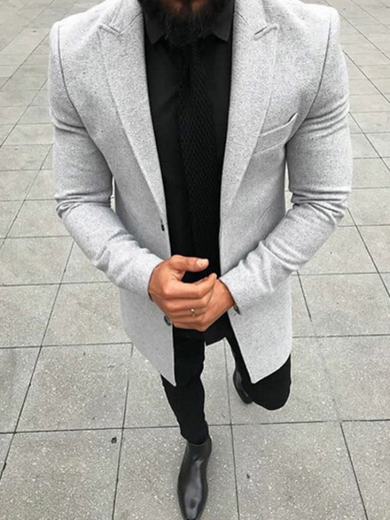 Single-Breasted Simple Plain Herre Fritidsblazer