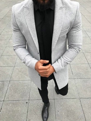 Single-Breasted Simple Plain Herre Fritidsblazer