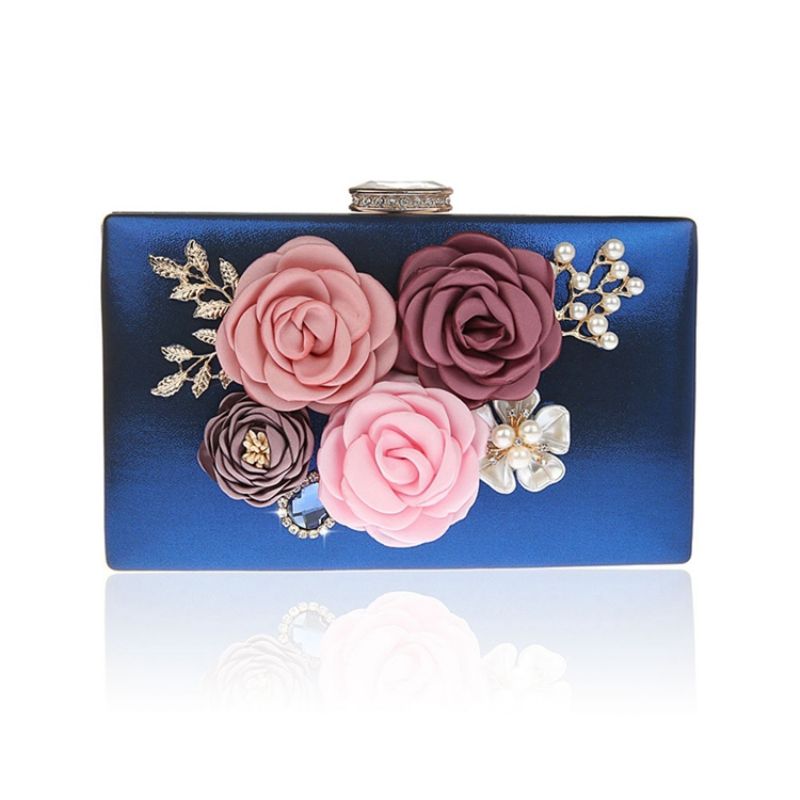 Blomster Rhinestone Dekoration Mini Dame Clutch