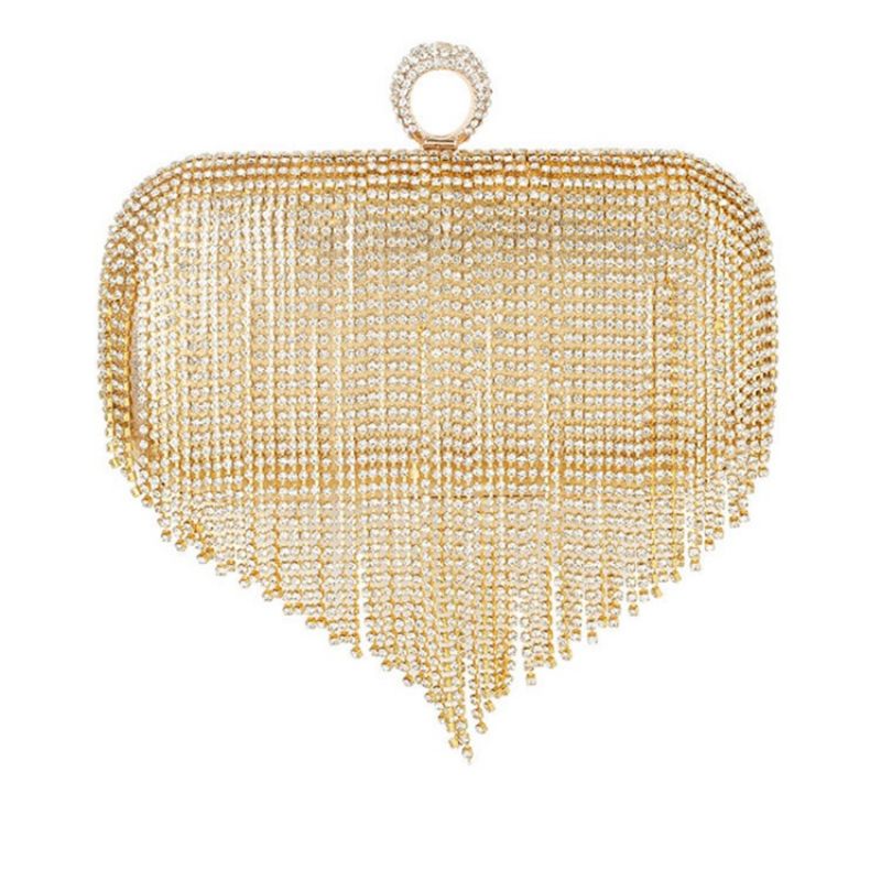 Fringe Rhinestone Alsidige Rektangulære Clutches & Aftentasker