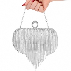 Fringe Rhinestone Alsidige Rektangulære Clutches & Aftentasker