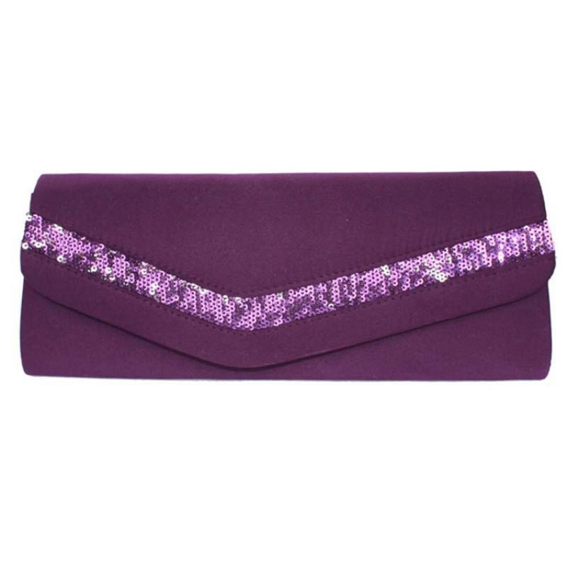 Koreansk Stil Ensfarvet Satin Clutch