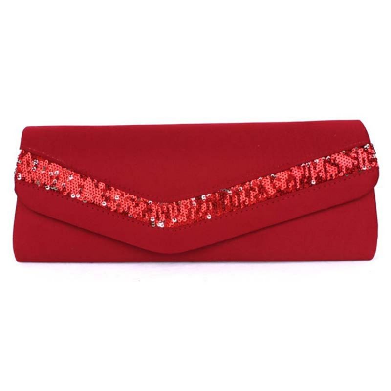 Koreansk Stil Ensfarvet Satin Clutch