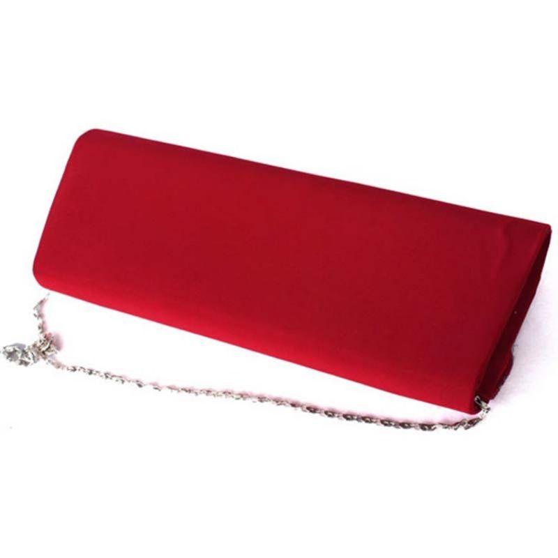 Koreansk Stil Ensfarvet Satin Clutch