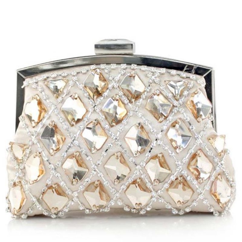 Noble Geometrisk Plaid Rhinestone Aften Clutch