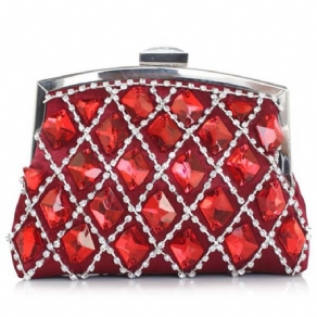 Noble Geometrisk Plaid Rhinestone Aften Clutch