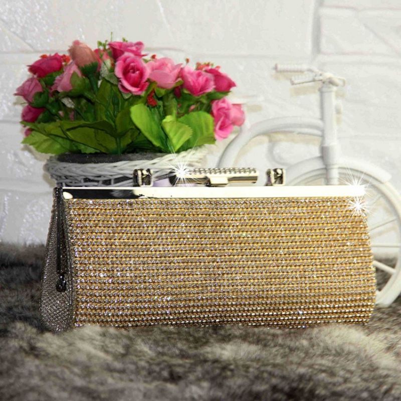 Pailletter I Koreansk Stil Rhinestone Clutch