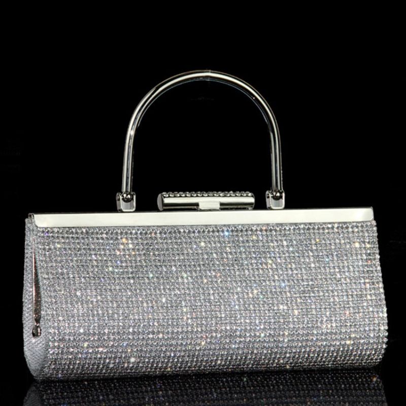 Pailletter I Koreansk Stil Rhinestone Clutch