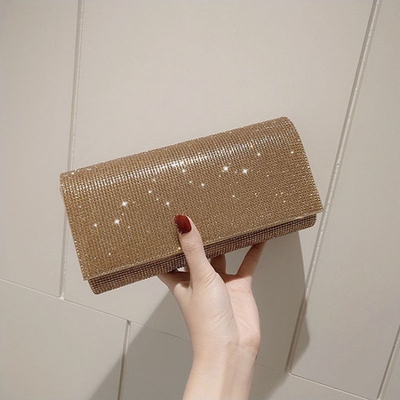 Rektangulære Rhinestone Clutches & Aftentasker