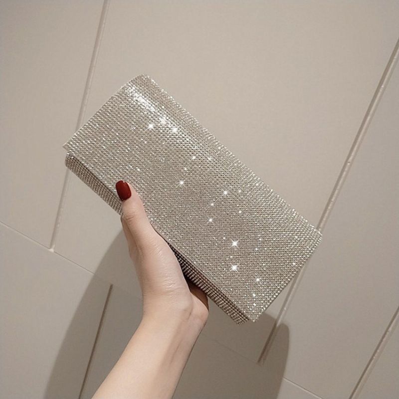 Rektangulære Rhinestone Clutches & Aftentasker