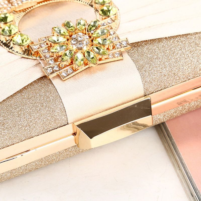 Rhinestone Alsidige Satin Clutches & Aftentasker