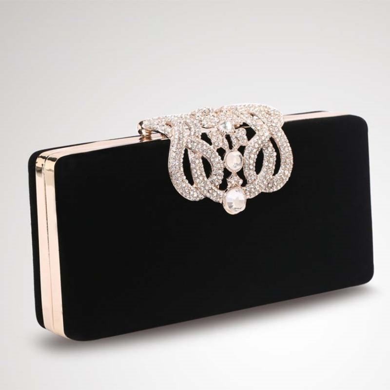 Rhinestone Dekoreret Clutch Aftentaske