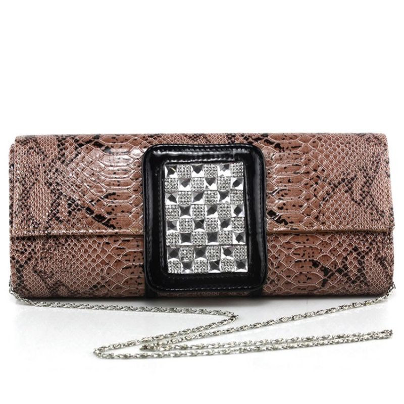 Rhinestone Dekoreret Print Aften Clutch