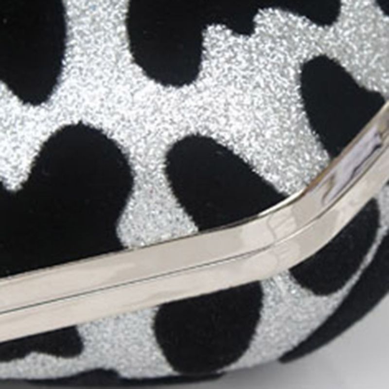 Skalformet Rhinestone Leopard Clutch