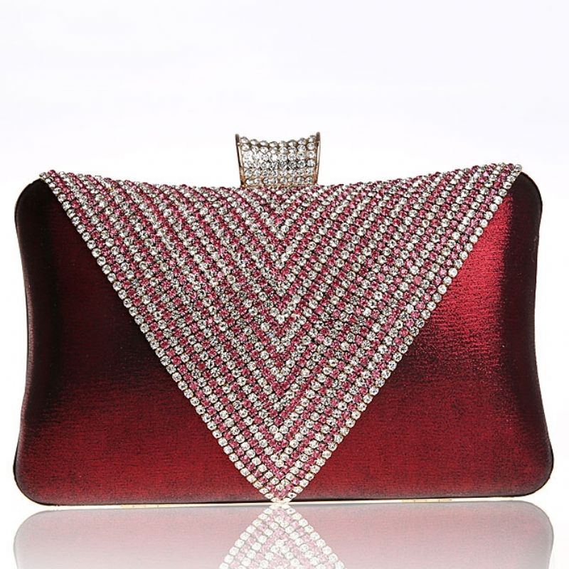 Trekant Rhinestone Aften Clutch