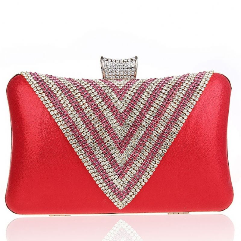 Trekant Rhinestone Aften Clutch