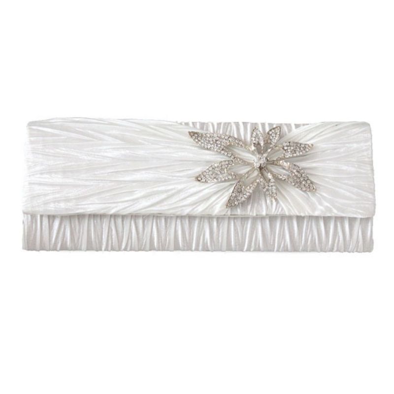 Vintage Rhinestone Blomsterformede Pyntede Plisserede Clutches