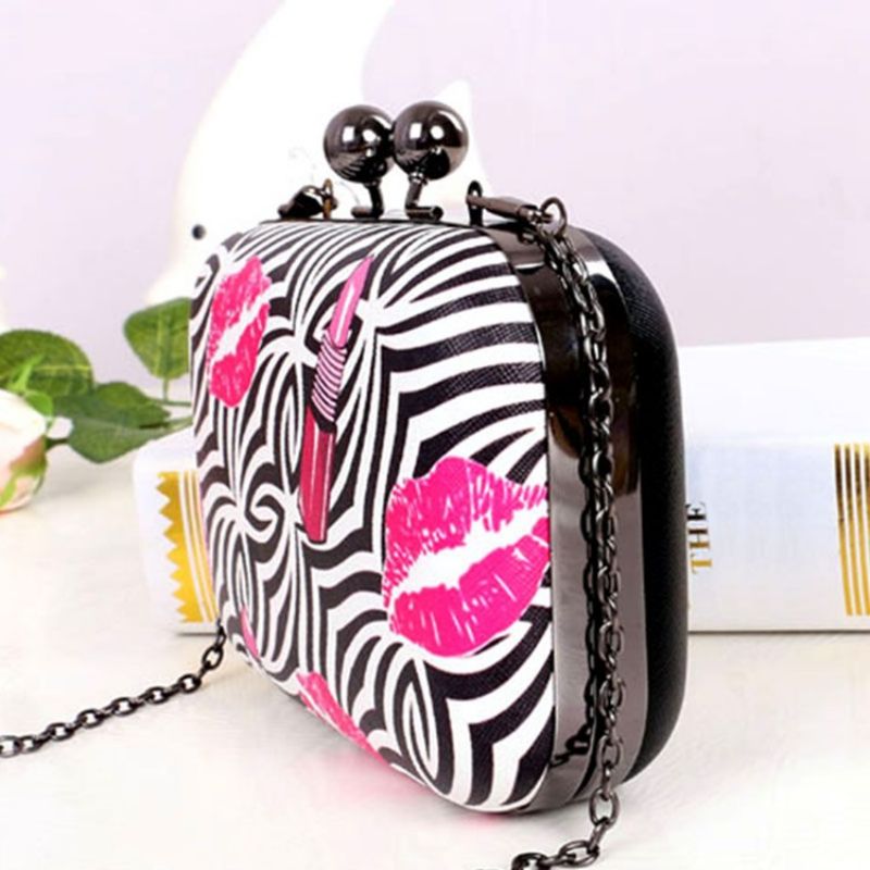 Zebra Stribe Dekoreret Aften Clutch