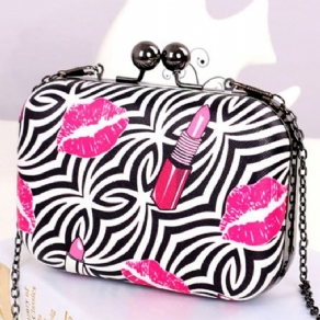 Zebra Stribe Dekoreret Aften Clutch