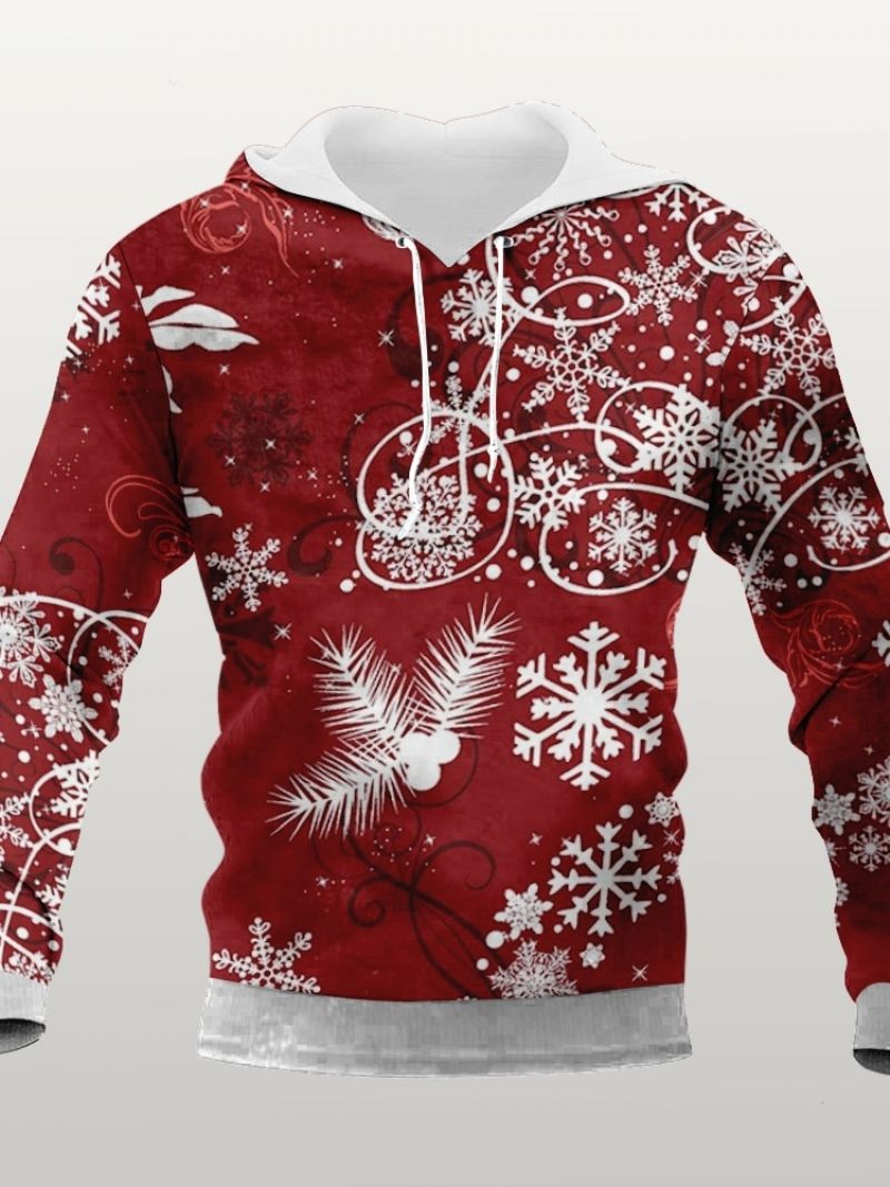 Pullover Blomsterprint Vinter Casual Hættetrøjer