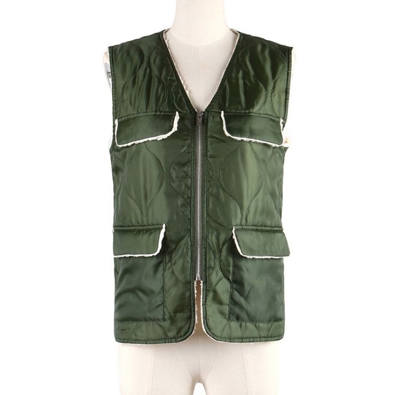 Plain Pocket V-Hals Fall Standard Vest