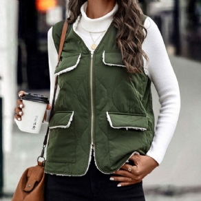 Plain Pocket V-Hals Fall Standard Vest