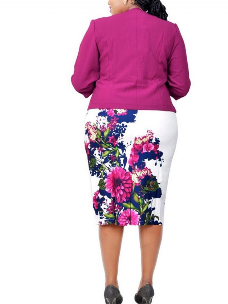 Blomstertryk Office Lady Bodycon Todelt Sæt