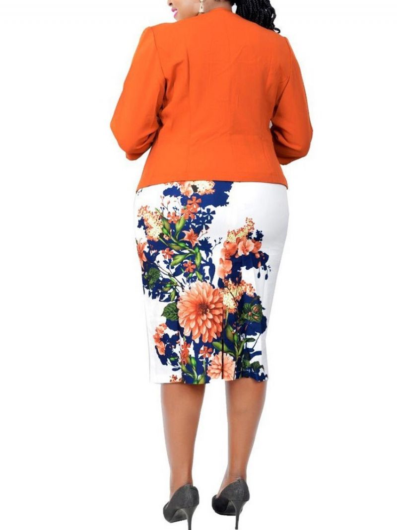 Blomstertryk Office Lady Bodycon Todelt Sæt