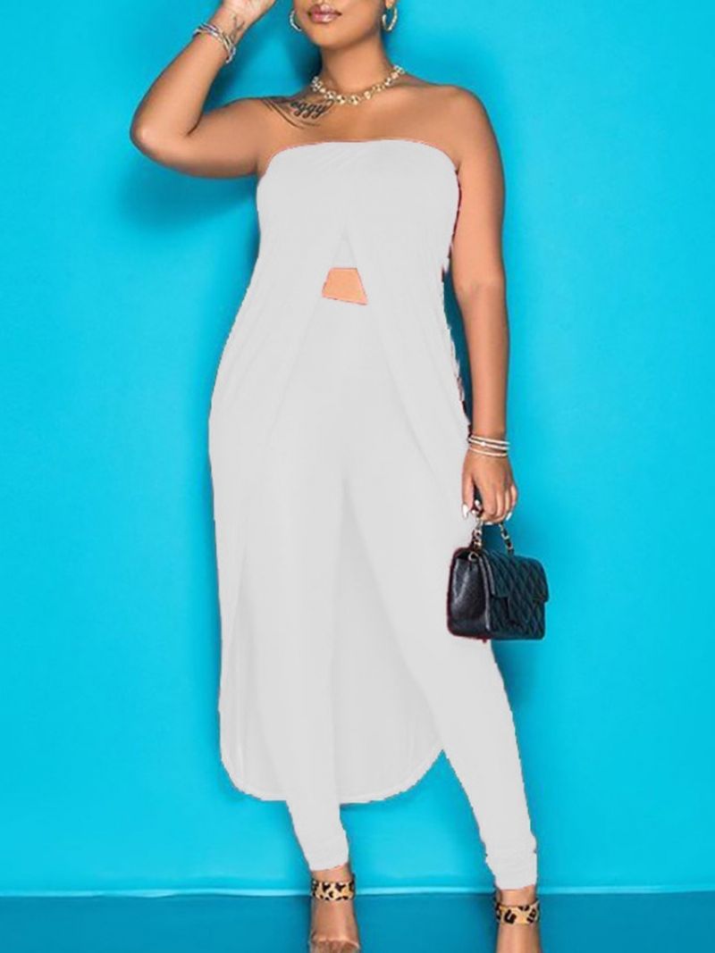 Mode Backless Pants Blyant Pants Off Shoulder Kvinders Todelt Sæt Buksesæt