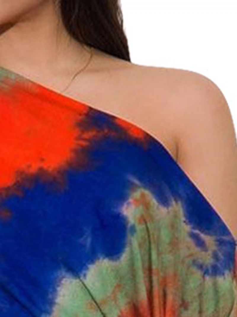 Sexet Tie-Dye Bodycon Damesæt T-Shirt Og Nederdel I To Dele