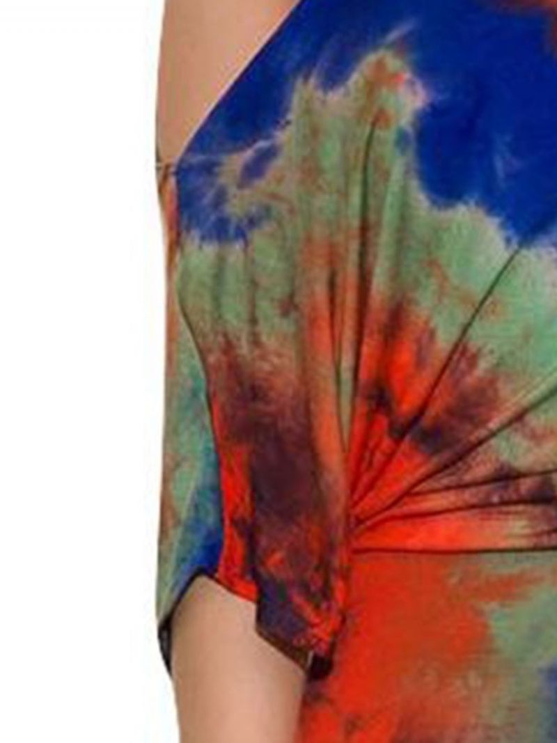 Sexet Tie-Dye Bodycon Damesæt T-Shirt Og Nederdel I To Dele