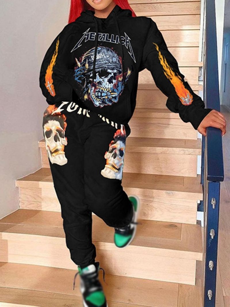 Western Patchwork Skull Hooded Pencil Pants I To Stykker