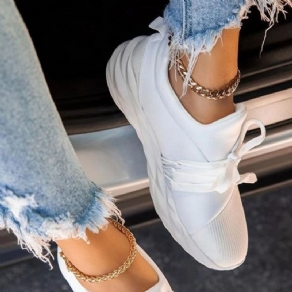 Lace-Up Slip-On Rund Tå Casual Tynde Sko