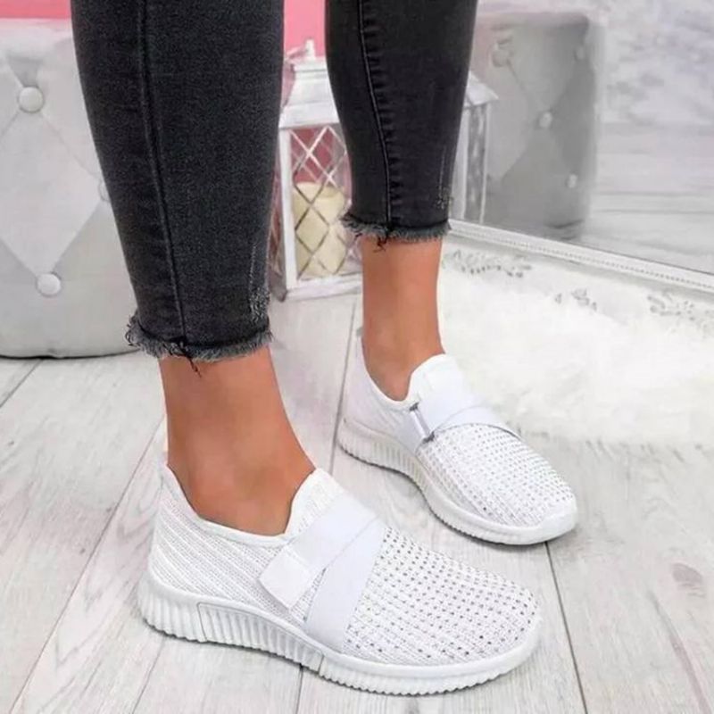 Slip-On Rhinestone Rund Toe Casual Sneakers