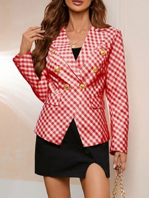 Dobbeltradet Revers Houndstooth Fall Regular Casual Blazer