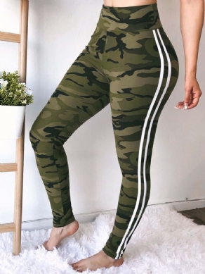 Camouflage Bukser Med Skinny Print Med Høj Talje