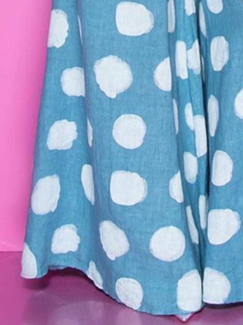 Polka Dots Løs Fuld Længde Midtalje Kvinders Casual Bukser