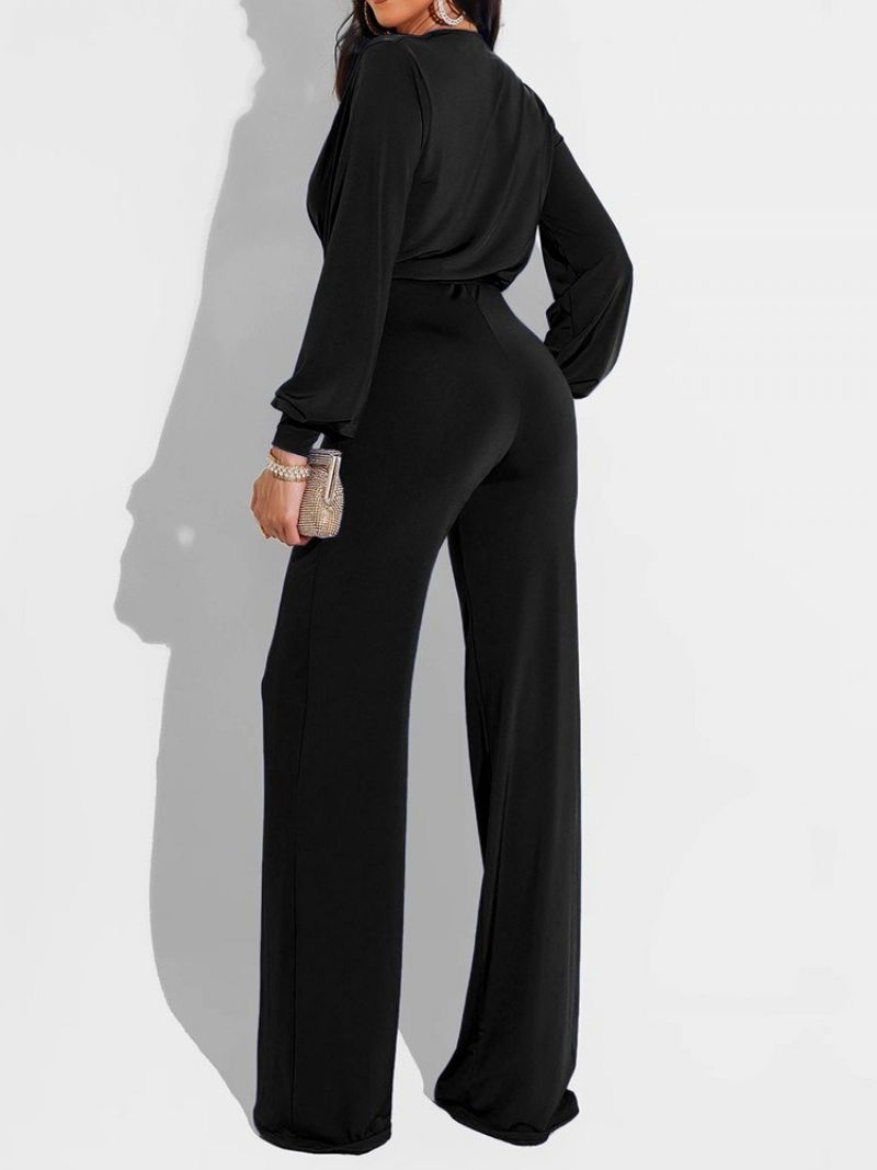 Snøre-Up Mode Almindelig Slim Mid Waist Jumpsuit