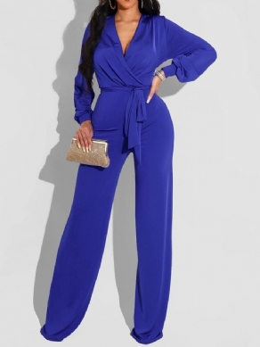 Snøre-Up Mode Almindelig Slim Mid Waist Jumpsuit