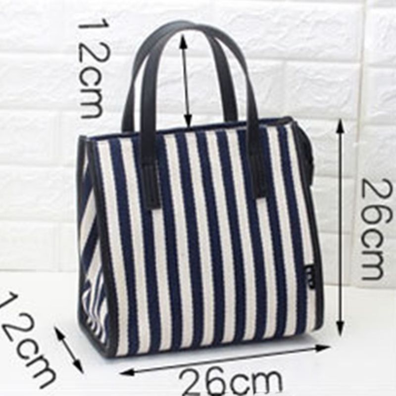 Lærred Tråd Stripe Wing Tote Bags