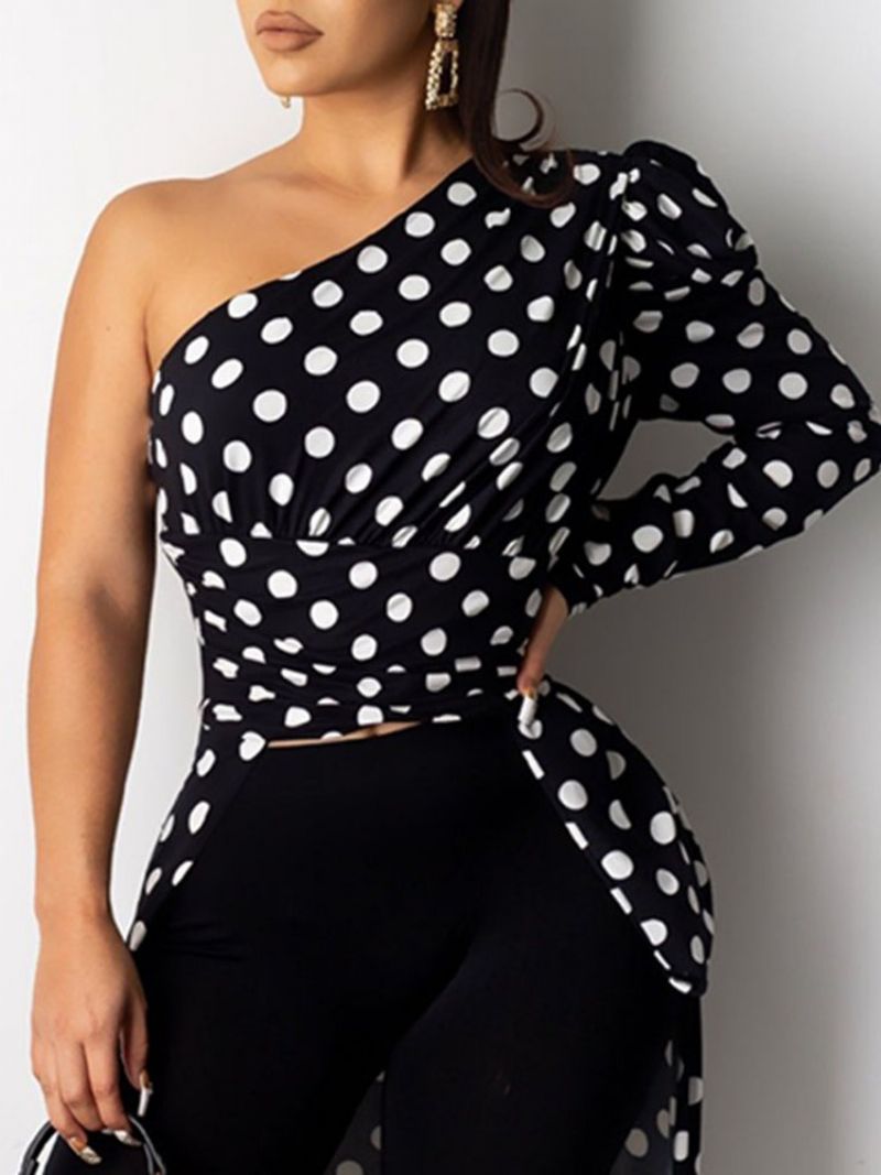 Print Polka Dots Langærmet Damebluse