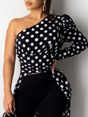 Print Polka Dots Langærmet Damebluse