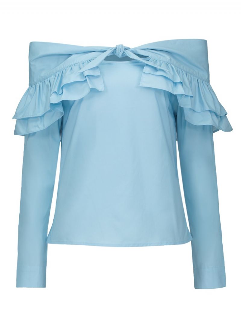 V-Hals Flæser Bowknot Bluse