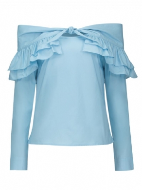 V-Hals Flæser Bowknot Bluse